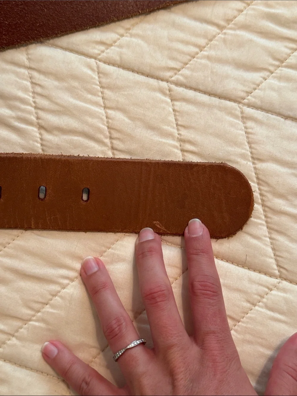 Brown Leather Belt with Silver Buckle